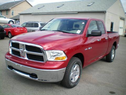 Inferno Red Crystal Pearl Dodge Ram 1500 SLT Quad Cab 4x4.  Click to enlarge.