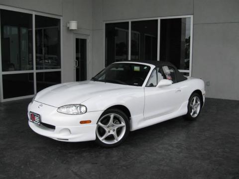 Pure White Mazda MX-5 Miata Roadster.  Click to enlarge.