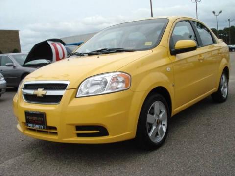 Summer Yellow Chevrolet Aveo LS Sedan.  Click to enlarge.
