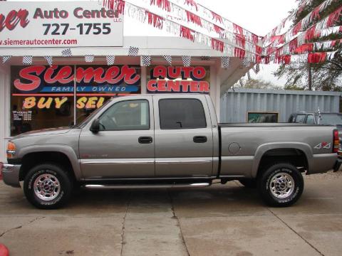 Steel Gray Metallic GMC Sierra 2500HD SLT Crew Cab 4x4.  Click to enlarge.