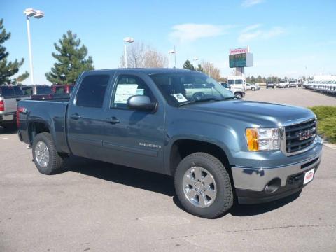 Stealth Gray Metallic GMC Sierra 1500 SLT Z71 Crew Cab 4x4.  Click to enlarge.