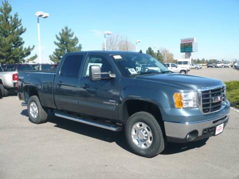 Stealth Gray Metallic GMC Sierra 2500HD SLT Crew Cab 4x4.  Click to enlarge.