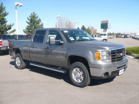 Steel Gray Metallic GMC Sierra 2500HD SLT Crew Cab 4x4.  Click to enlarge.