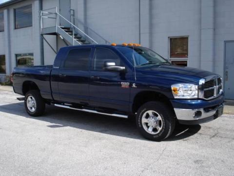 Patriot Blue Pearl Dodge Ram 3500 SLT Mega Cab 4x4.  Click to enlarge.