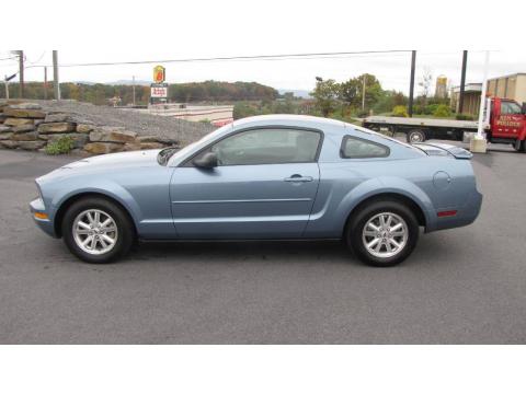 Windveil Blue Metallic Ford Mustang V6 Deluxe Coupe.  Click to enlarge.