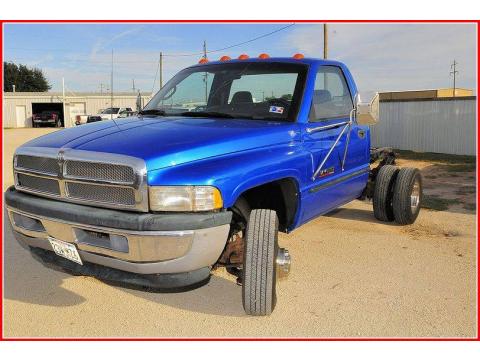 Intense Blue Pearl Dodge Ram 3500 Laramie Regular Cab 4x4 Chassis.  Click to enlarge.