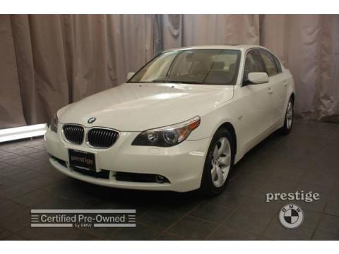 Alpine White BMW 5 Series 530i Sedan.  Click to enlarge.