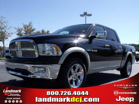 Brilliant Black Crystal Pearl Dodge Ram 1500 Laramie Crew Cab 4x4.  Click to enlarge.