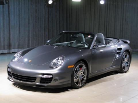 Meteor Grey Metallic Porsche 911 Turbo Cabriolet.  Click to enlarge.