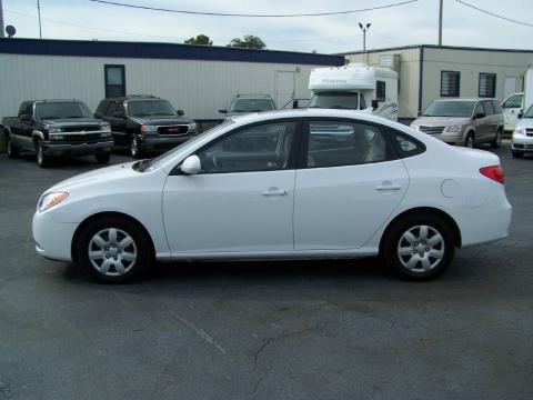 Captiva White Hyundai Elantra GLS Sedan.  Click to enlarge.