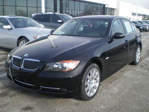 Jet Black BMW 3 Series 335i Sedan.  Click to enlarge.