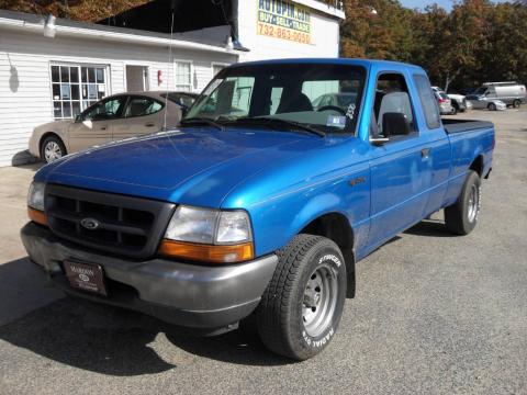 Bright Atlantic Blue Metallic Ford Ranger XL Extended Cab.  Click to enlarge.