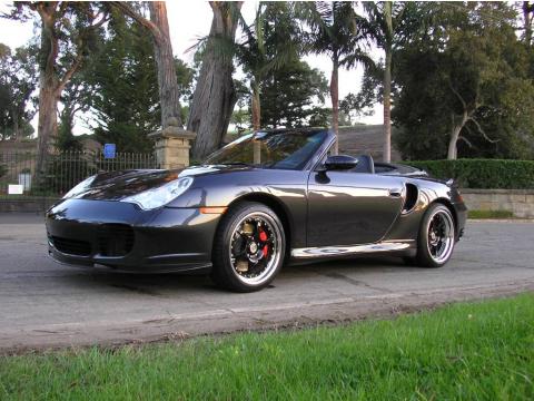 Atlas Grey Metallic Porsche 911 Turbo Cabriolet.  Click to enlarge.