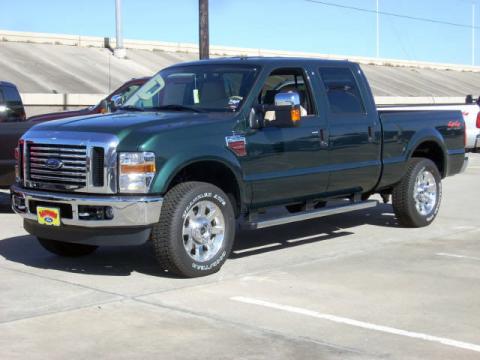 Forest Green Metallic 2009 Ford F250 Super Duty Lariat Crew Cab 4x4 with 