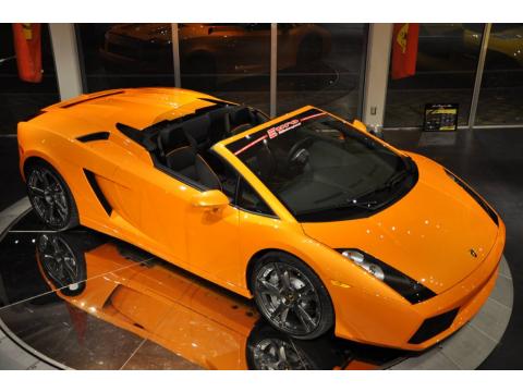 Arancio Borealis (Orange) Lamborghini Gallardo Spyder.  Click to enlarge.