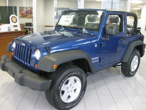 Deep Water Blue Pearl Jeep Wrangler Sport 4x4.  Click to enlarge.
