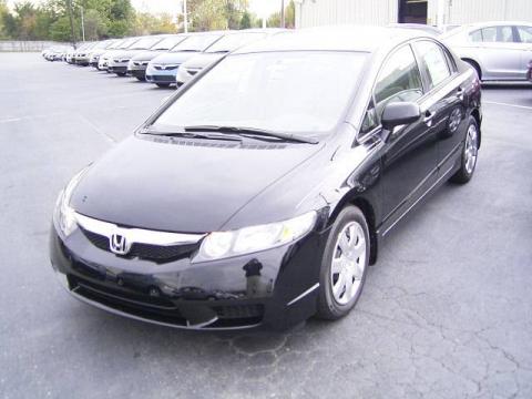 Crystal Black Pearl Honda Civic LX Sedan.  Click to enlarge.