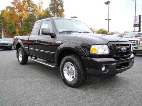 Black Ford Ranger Sport SuperCab.  Click to enlarge.