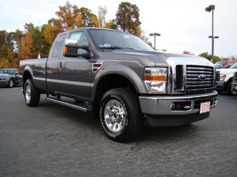 Sterling Gray Metallic Ford F250 Super Duty Lariat SuperCab 4x4.  Click to enlarge.