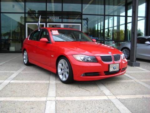 Electric Red BMW 3 Series 330i Sedan.  Click to enlarge.