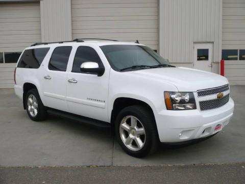 Summit White Chevrolet Suburban 1500 LTZ 4x4.  Click to enlarge.
