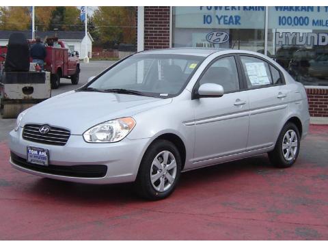 Platinum Silver Hyundai Accent GLS 4 Door.  Click to enlarge.