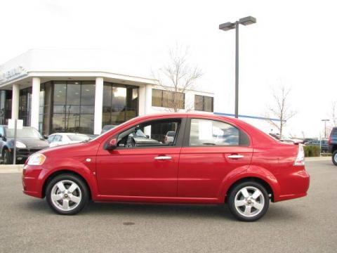 Sport Red Metallic Chevrolet Aveo LT Sedan.  Click to enlarge.