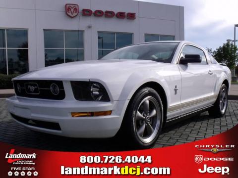 Performance White Ford Mustang V6 Premium Coupe.  Click to enlarge.