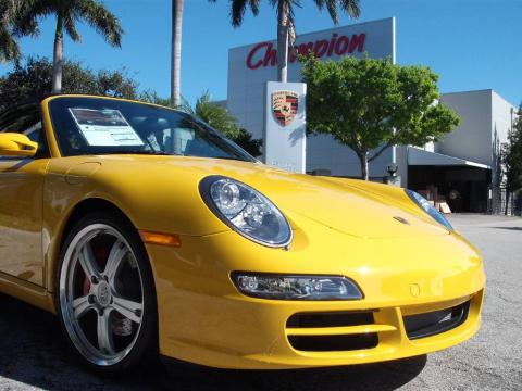 Speed Yellow Porsche 911 Carrera S Cabriolet.  Click to enlarge.