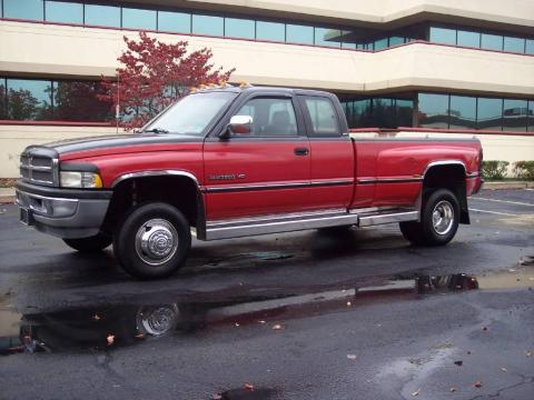 Colorado Red Dodge Ram 3500 Laramie Extended Cab Dually 4x4.  Click to enlarge.