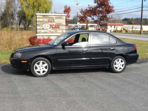 Black Obsidian Hyundai Elantra GLS Sedan.  Click to enlarge.