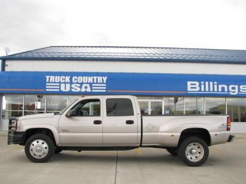 Silver Birch Metallic Chevrolet Silverado 3500 LS Crew Cab 4x4 Dually.  Click to enlarge.