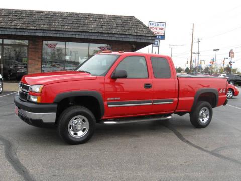 Sport Red Metallic Chevrolet Silverado 2500HD LT Extended Cab 4x4.  Click to enlarge.