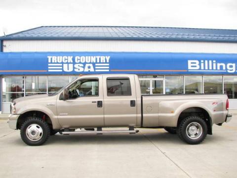 Arizona Beige Metallic Ford F350 Super Duty Lariat Crew Cab 4x4 Dually.  Click to enlarge.