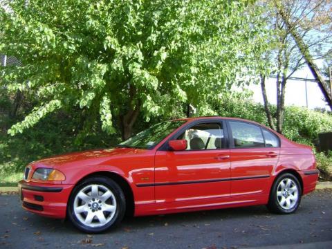 Bright Red BMW 3 Series 325i Sedan.  Click to enlarge.