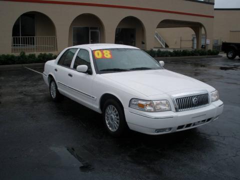 Vibrant White Mercury Grand Marquis LS.  Click to enlarge.
