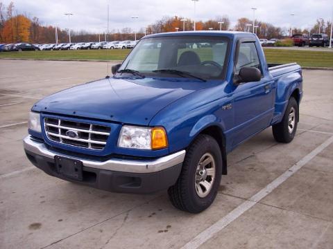 Bright Island Blue Metallic Ford Ranger XLT Regular Cab.  Click to enlarge.