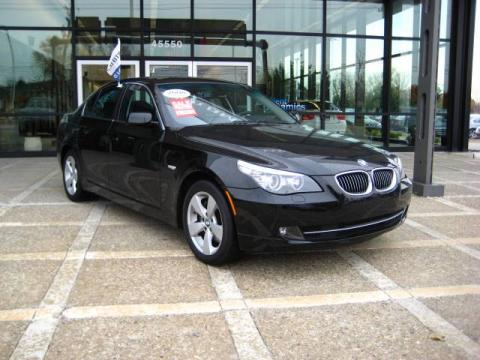 Jet Black BMW 5 Series 528xi Sedan.  Click to enlarge.