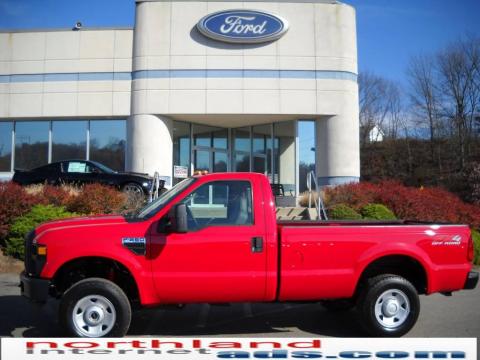 Vermillion Red Ford F250 Super Duty XL Regular Cab 4x4.  Click to enlarge.
