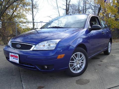 Sonic Blue Metallic Ford Focus ZX3 S Coupe.  Click to enlarge.