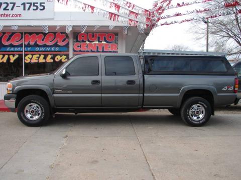 Storm Gray Metallic GMC Sierra 2500HD SLE Crew Cab 4x4.  Click to enlarge.