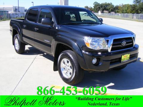 Black Sand Pearl Toyota Tacoma V6 SR5 PreRunner Double Cab.  Click to enlarge.