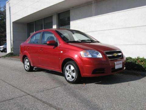Sport Red Chevrolet Aveo LS Sedan.  Click to enlarge.