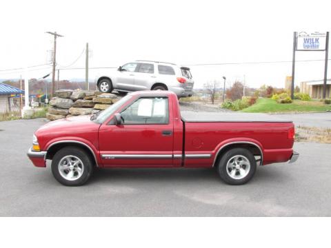 Dark Cherry Red Metallic Chevrolet S10 LS Regular Cab.  Click to enlarge.