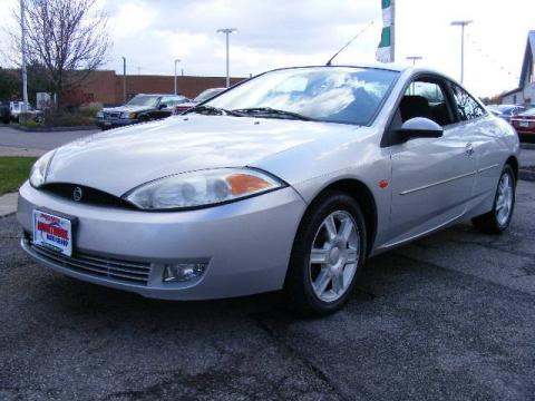 Silver Frost Metallic Mercury Cougar V6 Coupe.  Click to enlarge.