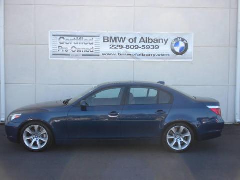 Mystic Blue Metallic BMW 5 Series 550i Sedan.  Click to enlarge.
