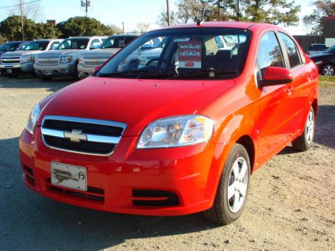 Victory Red Chevrolet Aveo LT Sedan.  Click to enlarge.