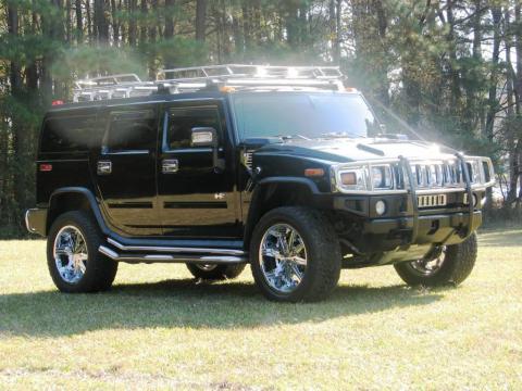 Black Hummer H2 SUV.  Click to enlarge.