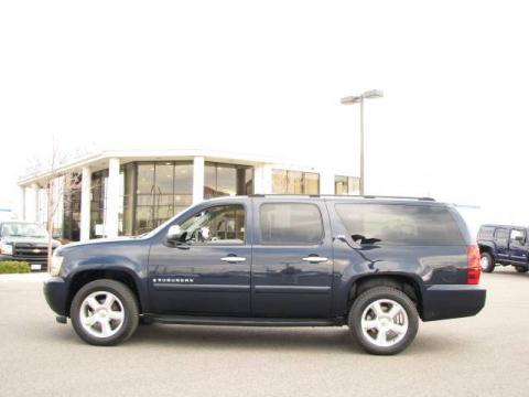 Dark Blue Metallic Chevrolet Suburban 1500 LTZ 4x4.  Click to enlarge.