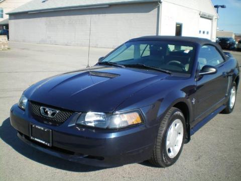 True Blue Metallic Ford Mustang V6 Convertible.  Click to enlarge.